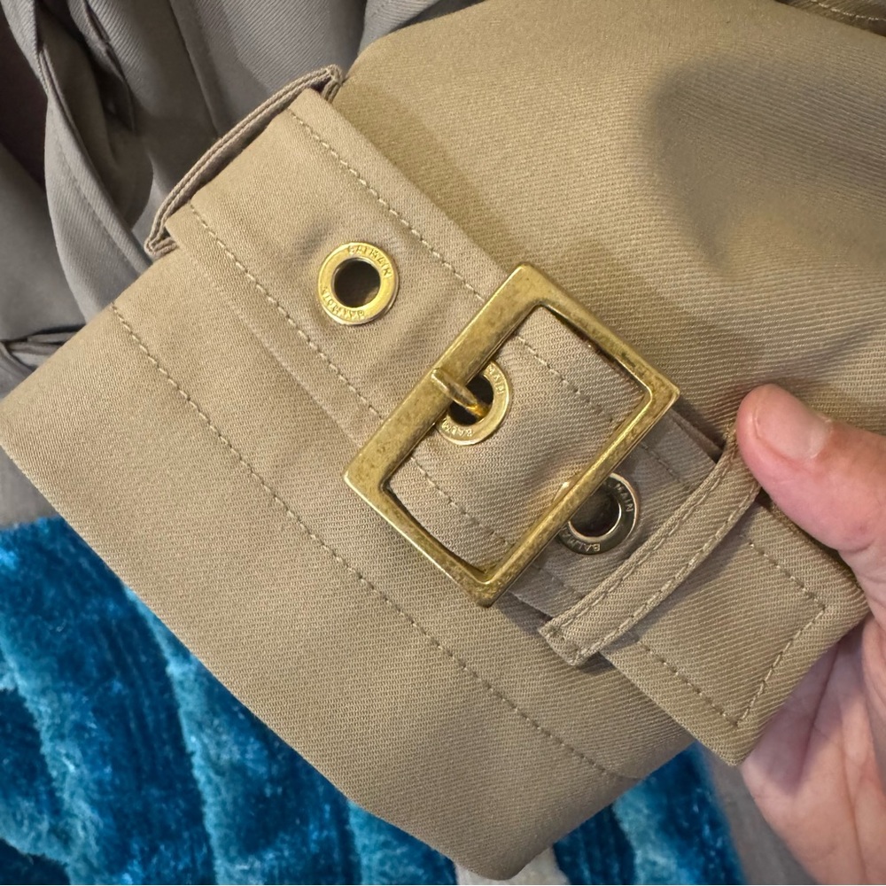 Balmain Gabardine Trench Coat in Sable - Picture 7 of 16